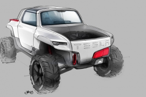 Pickup Tesli jako Allterrain Concept Jasona McGinnity'ego