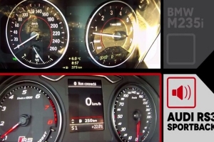 BMW M235i vs. Audi RS3 Sportback [0-220 km/h]